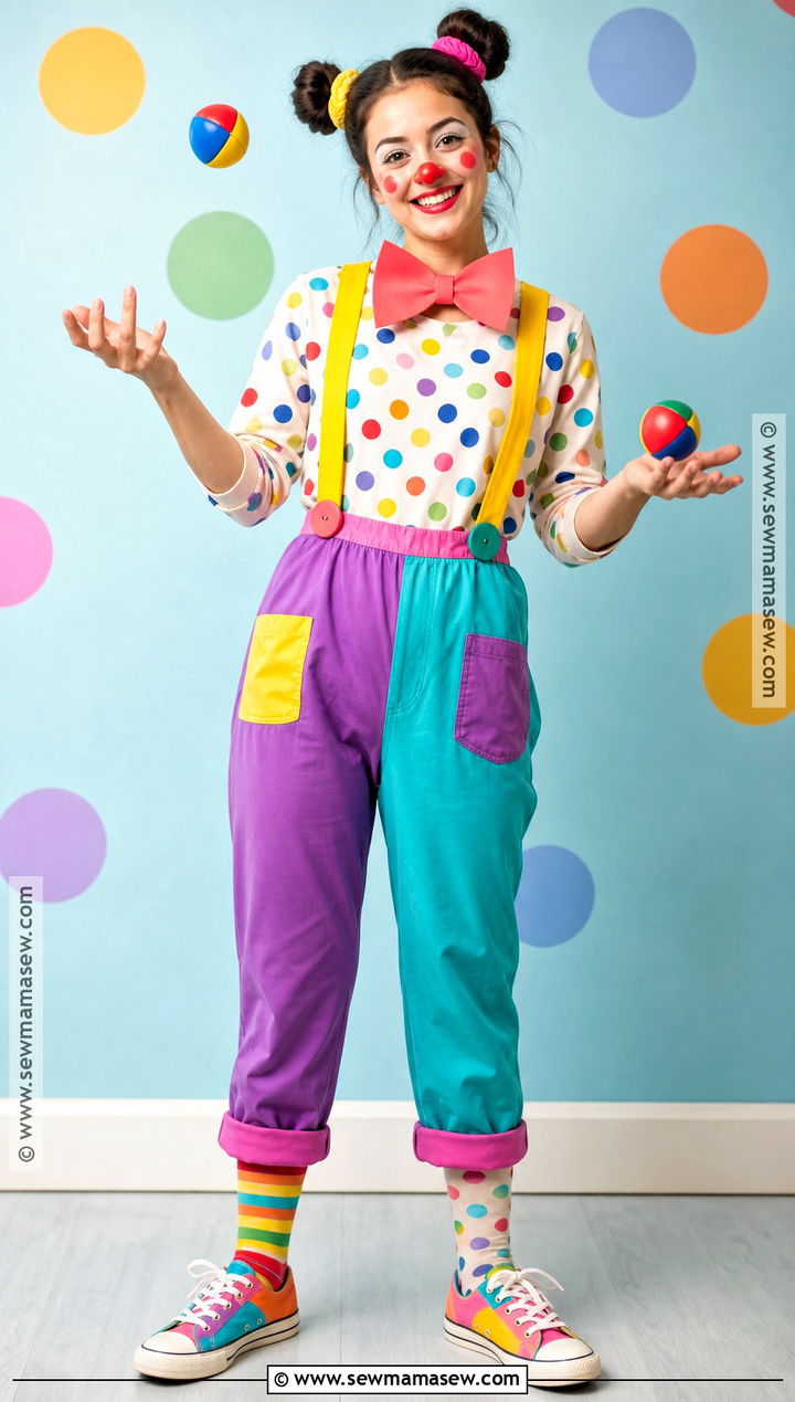 Colorful Clown Costume With Closet Basics - 35 quick halloween costumes last minute
