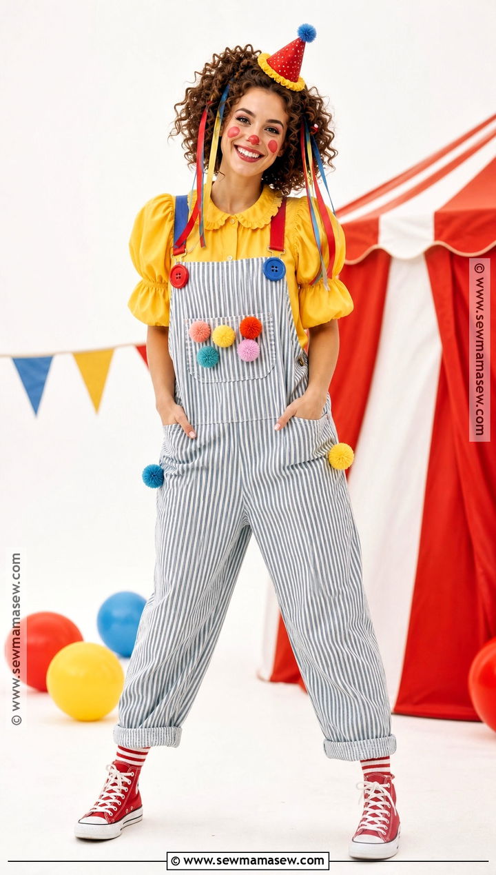 Colorful Clown Costume With Curly Hair - 30 curly hair costumes halloween