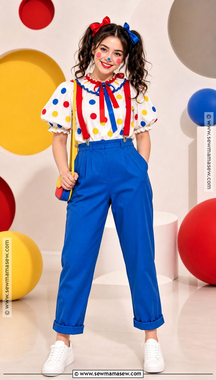 Colorful Clown Inspired Outfit - 30 Easy Halloween Outfits for Women