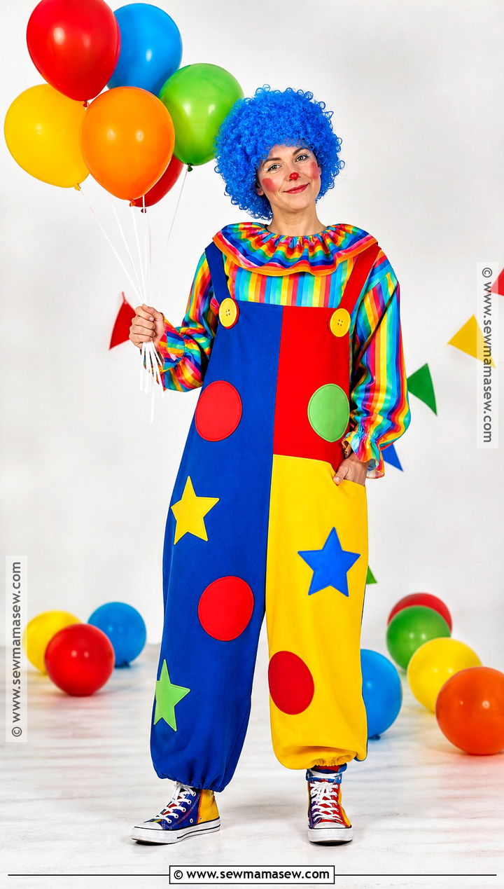 Colorful Clown Overall Costume - 30 overall costume ideas