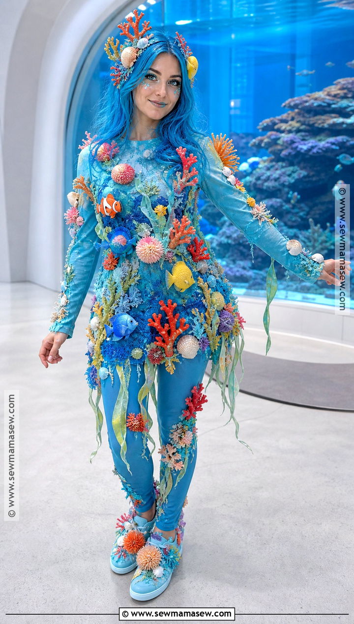 Colorful Coral Reef Costume With Fish Details - 30 under the sea costume ideas