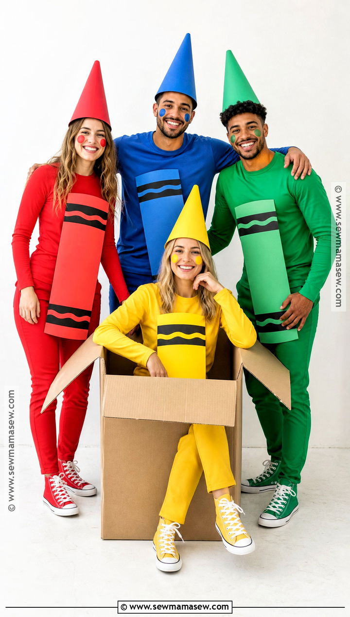 Colorful Crayon Group Costume - 35 4 group halloween costumes