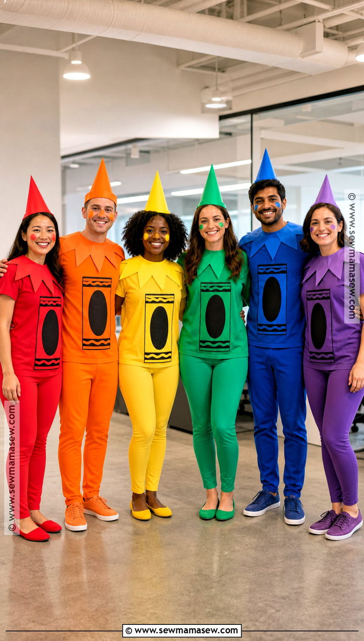 Colorful Crayon Group Costume - 35 work costume ideas
