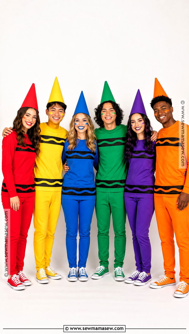 Colorful Crayon Group Costume - 30 costume for halloween ideas