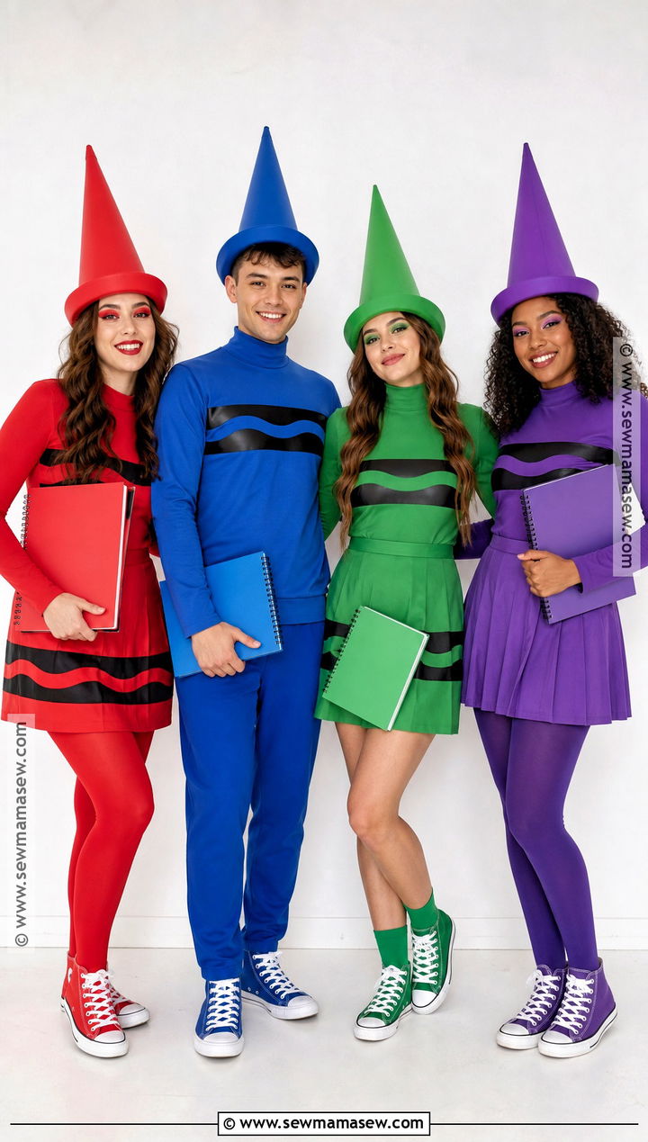 Colorful Crayons Group Costume - 30 costume ideas for 4 for friends