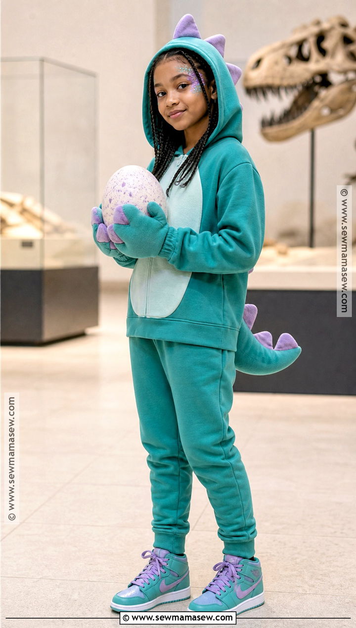 Colorful Dinosaur Costume With Spiked Hoodie - 35 Girl Costume Ideas