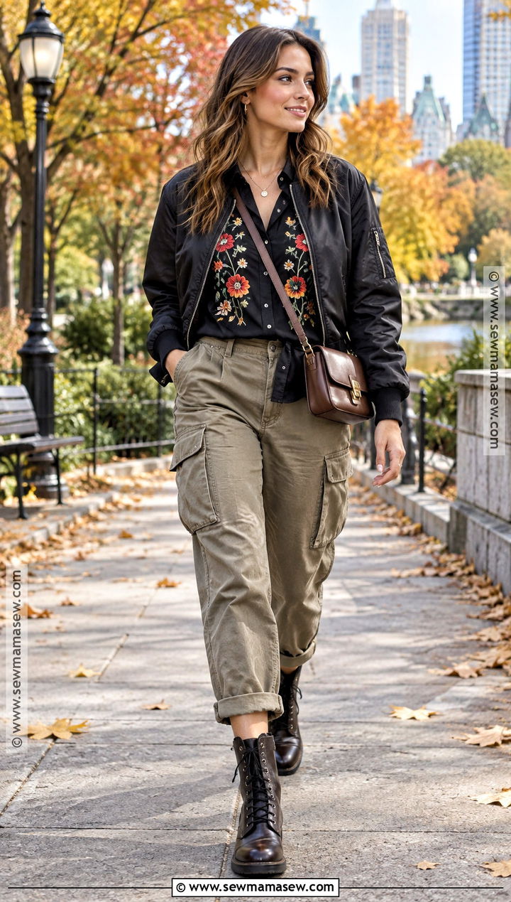 Colorful Embroidered Shirt With Cargo Pants - 15 Fall Embroidered Shirts