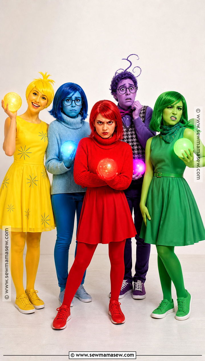 Colorful Emotion Group Costume - 50 halloween costume ideas