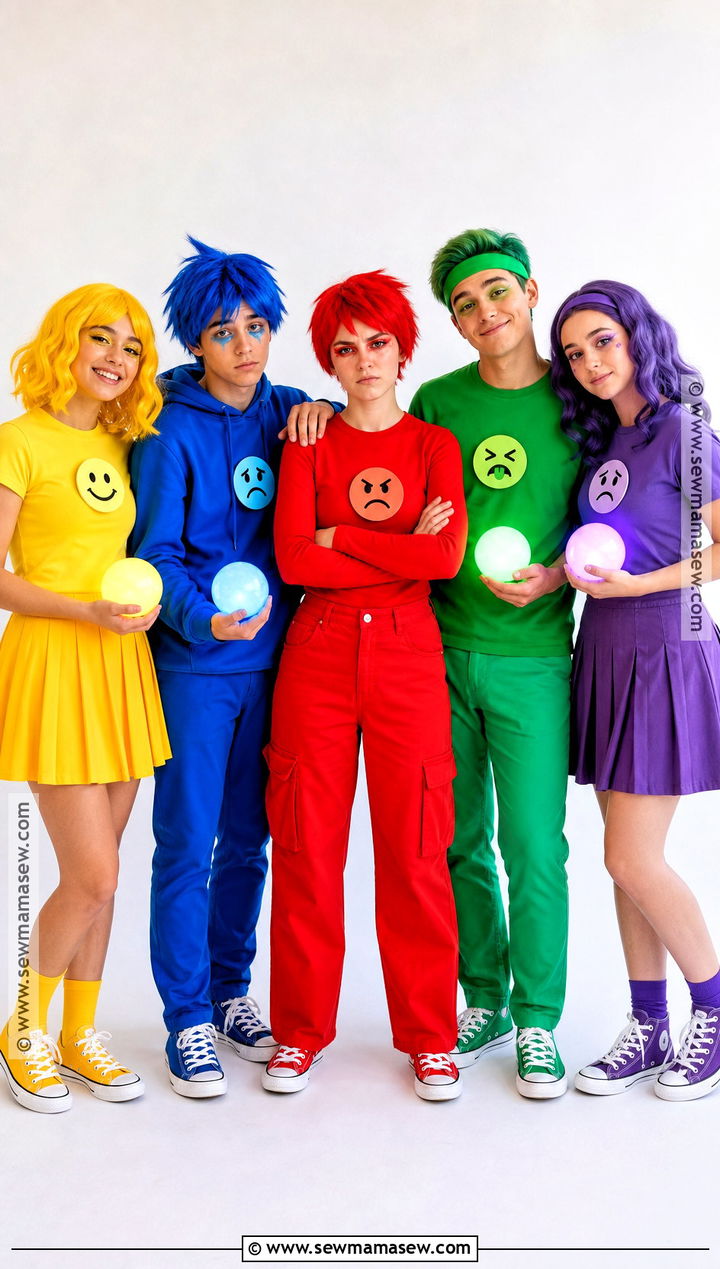Colorful Emotions Group Costume - 40 teen halloween costumes