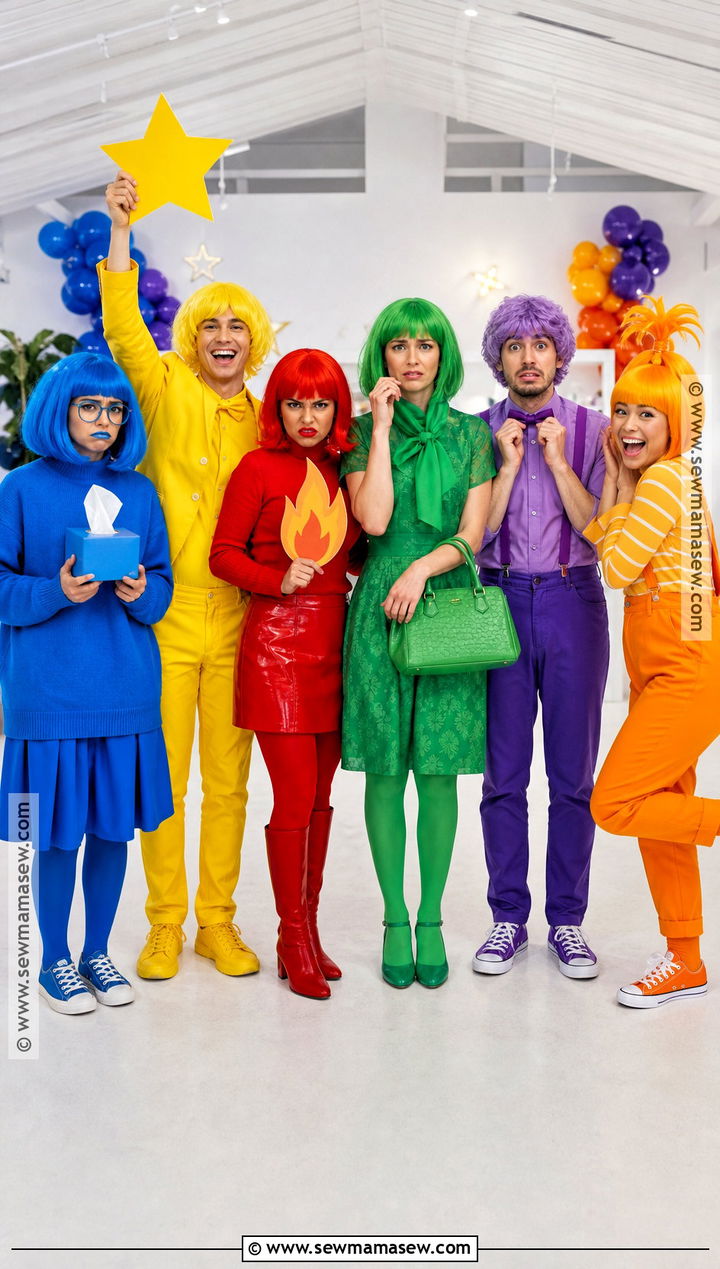 Colorful Emotions Group Costume - 30 Halloween Party Costume Ideas