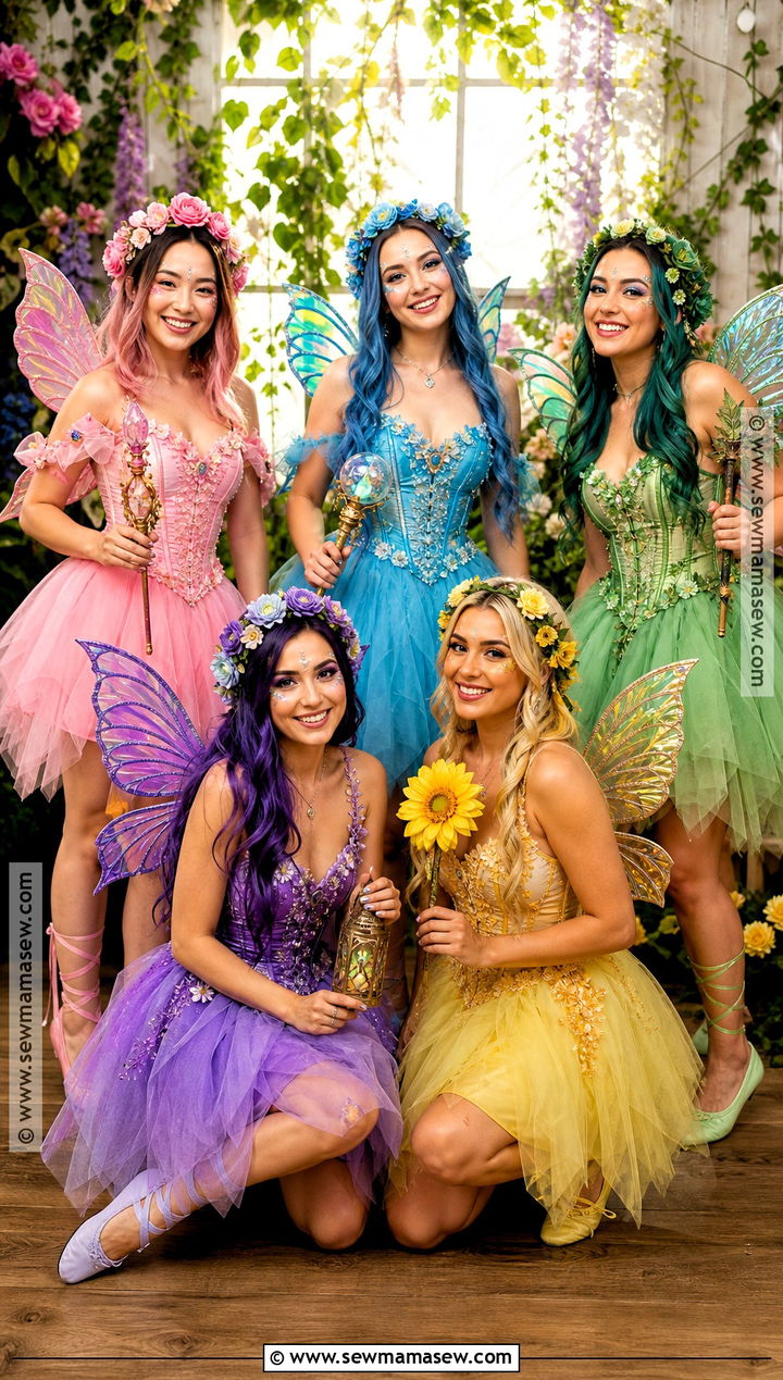 Colorful Fairy Group Costume - 35 girl group halloween costumes