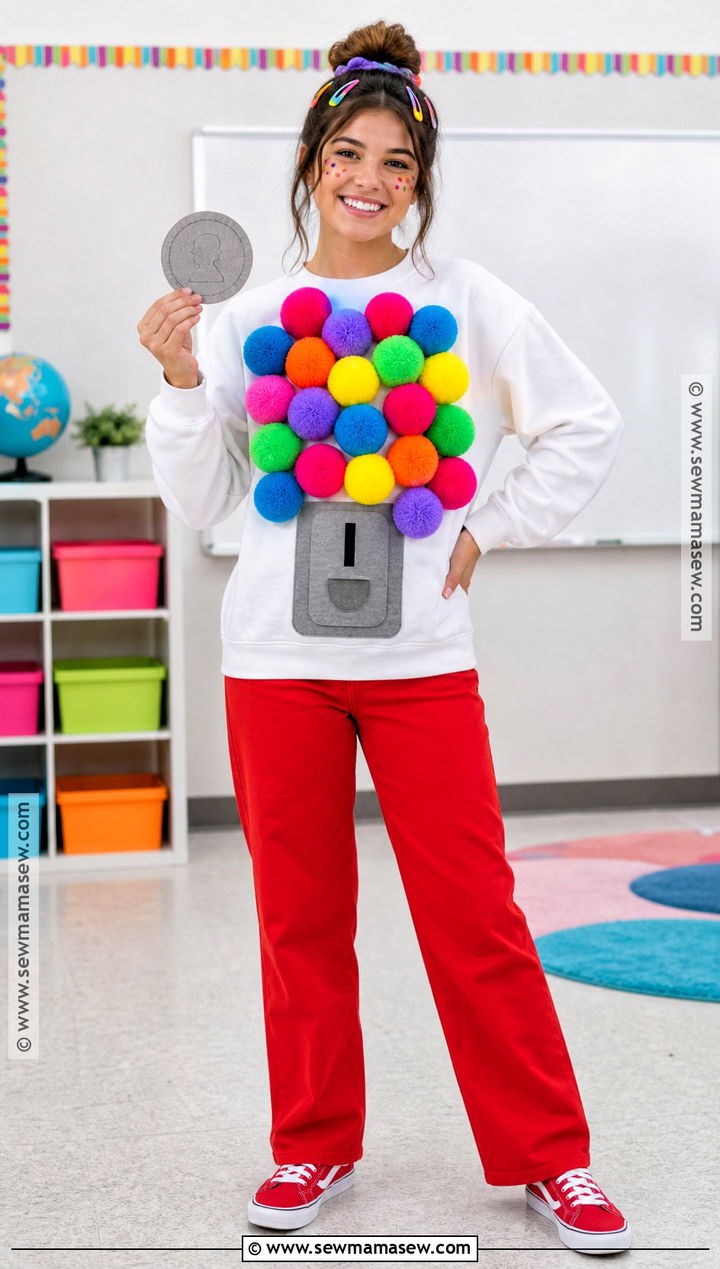 Colorful Gumball Machine Costume - 30 Easy Halloween Costumes For School