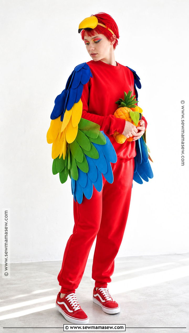 Colorful Parrot Bird Costume - 30 bird halloween costume ideas