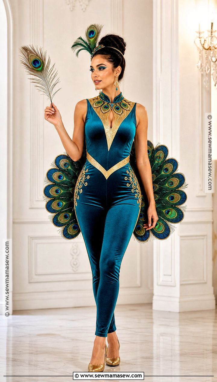 Colorful Peacock Halloween Costume - 40 animal halloween costumes