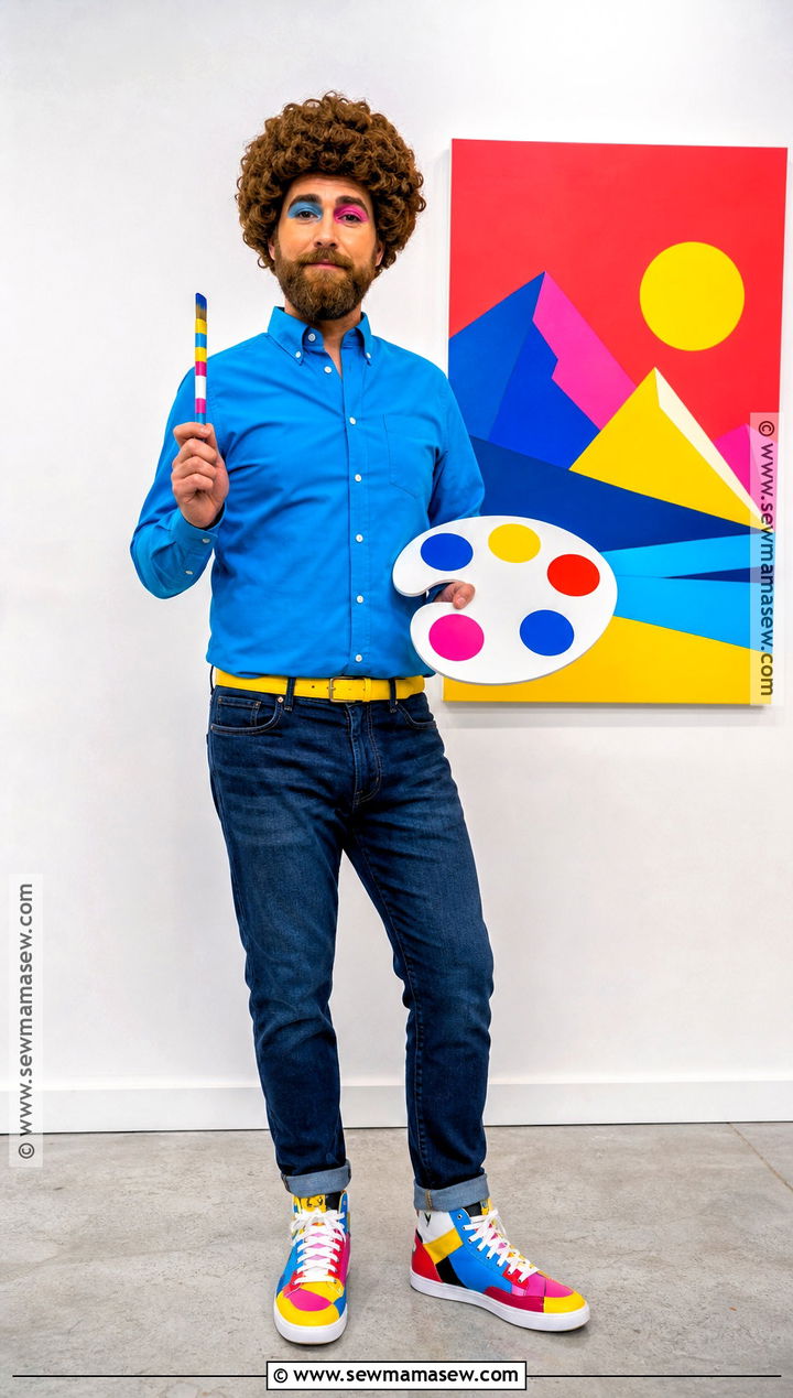 Colorful Pop Art Bob Ross Costume - 35 bob ross costume ideas
