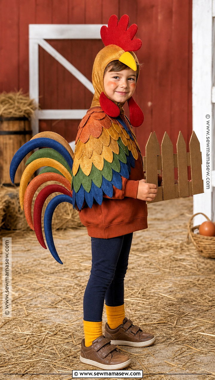 Colorful Rooster Costume For Kids - 30 bird costume ideas for kids