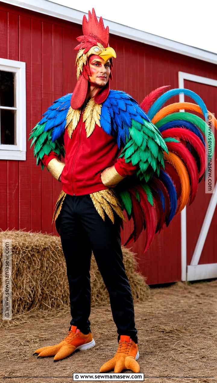 Colorful Rooster Costume - 30 farm animal costumes