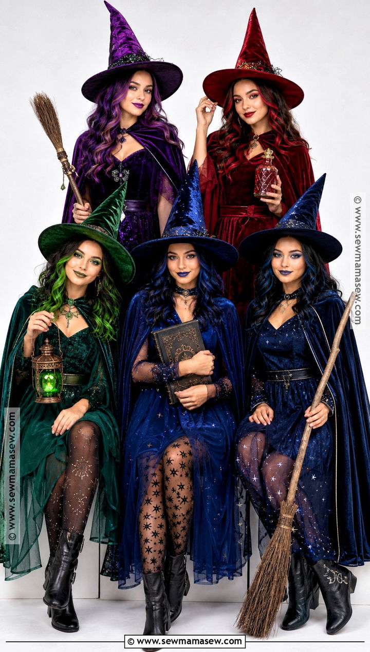 Colorful Witch Group Costume - 30 Halloween Costumes Women Group