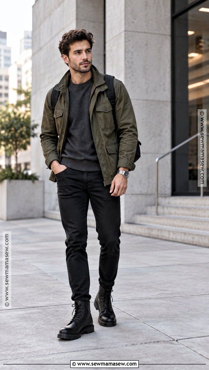 Combat Boots With Black Jeans And Field Jacket - 20 fall shoes for men