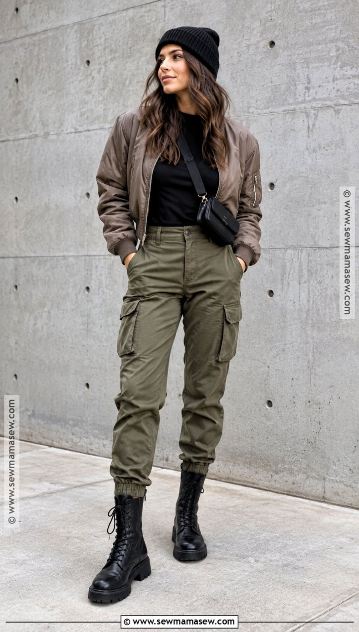 Combat Boots With Cargo Pants And Bomber Jacket - 15 Fall Winter Boots 2026