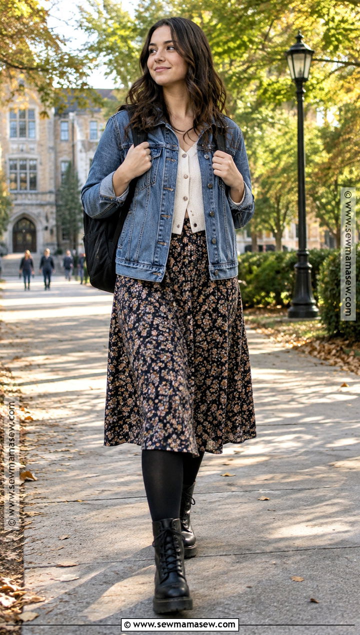 Combat Boots With Floral Midi Dress - 20 shoes to get for back to school