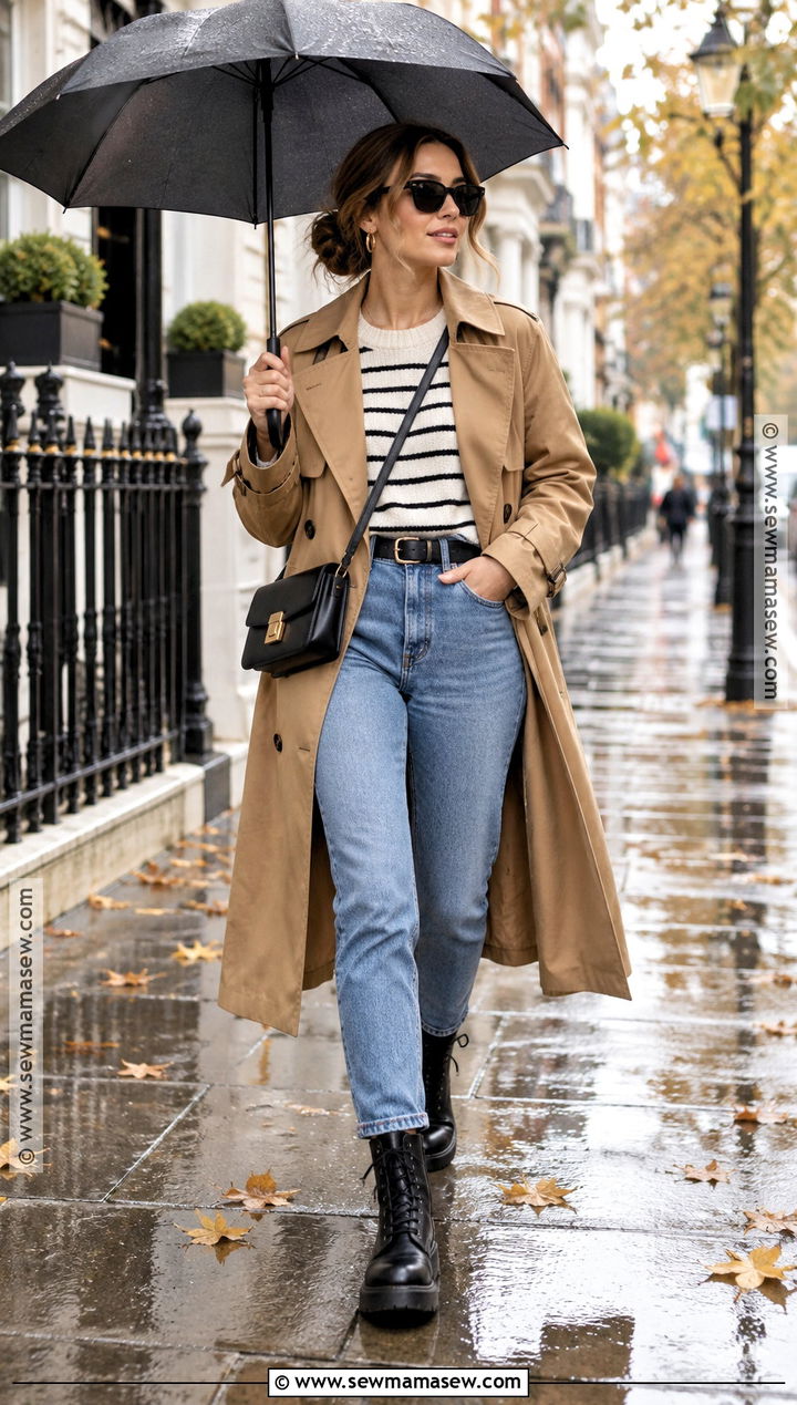 Combat Boots With Mom Jeans And Trench Coat - 20 combat boot outfits fall