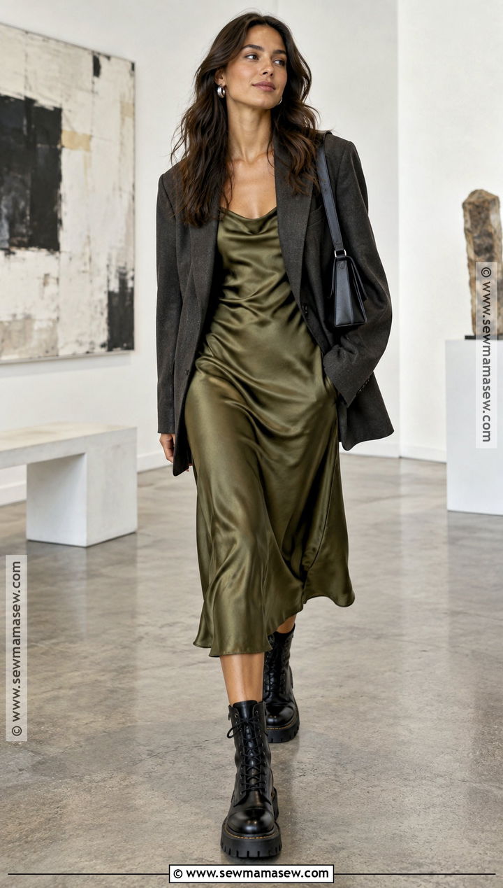 Combat Boots With Satin Midi Dress - 15 shoes with midi dress fall
