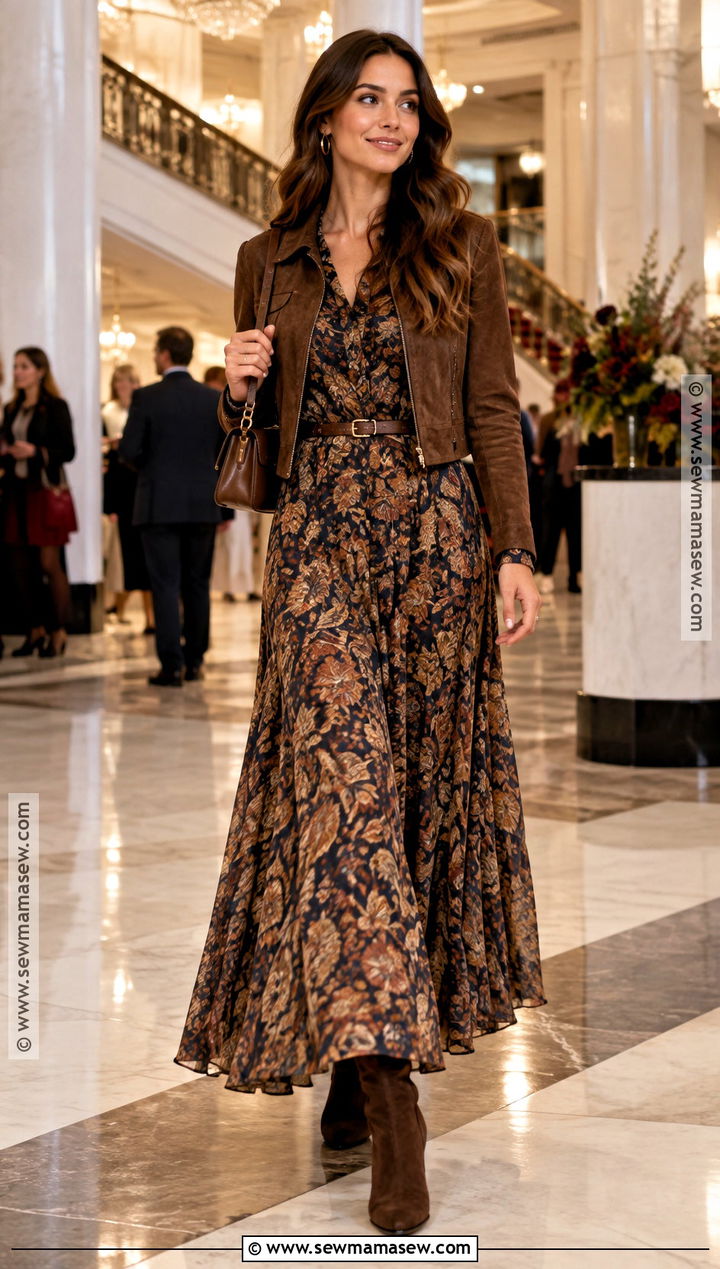 Comedy Show Outfit With Maxi Dress And Cropped Jacket - 20 Comedy Show Outfit Night Fall Ideas