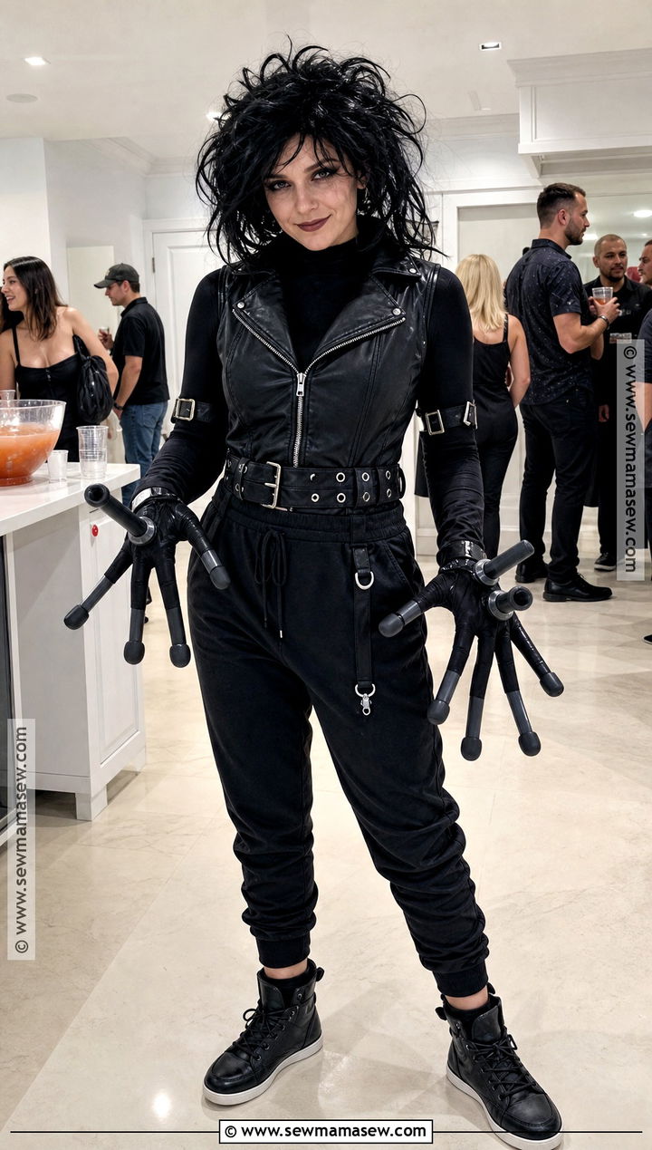 Comfortable Edward Scissorhands Costume With Joggers - 30 Edward Scissorhands Costume Ideas for Women