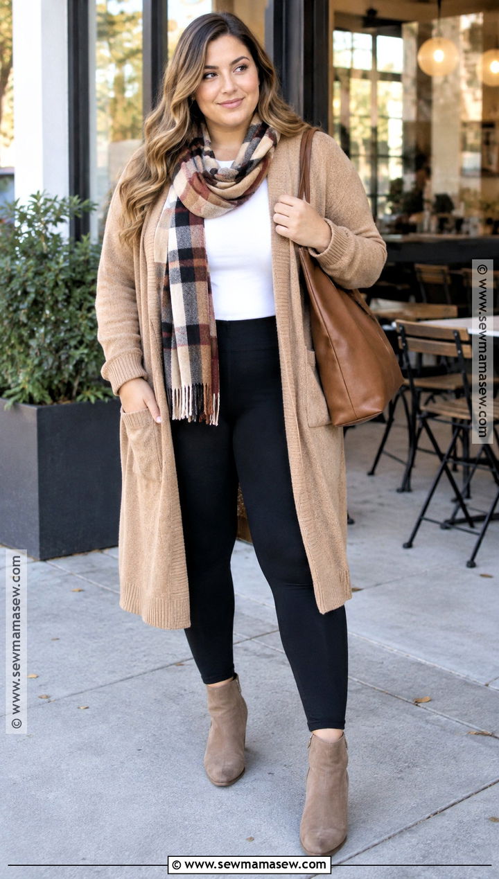 Comfy Fall Cardigan And Leggings Outfit - 15 Comfy Fall Clothes Aesthetic