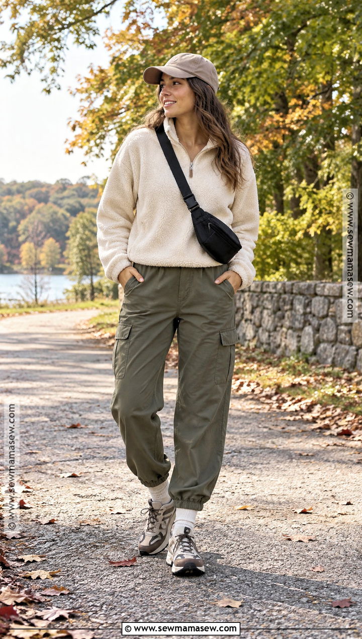 Comfy Fall Quarter Zip And Cargo Pants Outfit - 15 Comfy Fall Clothes Aesthetic