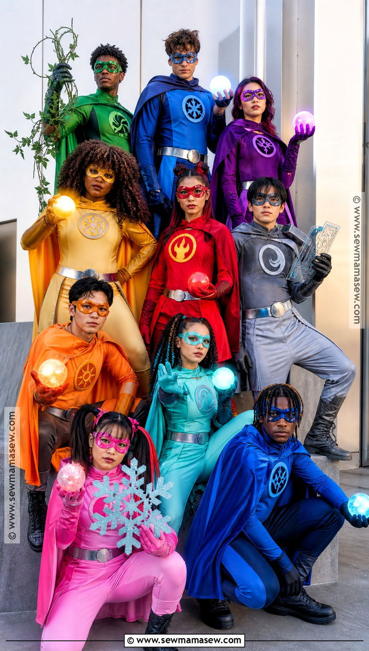 Comic Book Superhero Group Halloween Costume - 30 group halloween costumes for 10 people