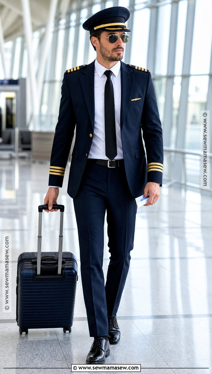Commercial Pilot Costume With Navy Blazer - 45 Halloween Costumes for Men