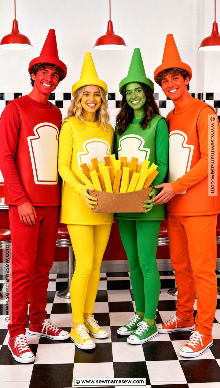 Condiment Bottle Group Costume - 35 Group Halloween Costumes For 4