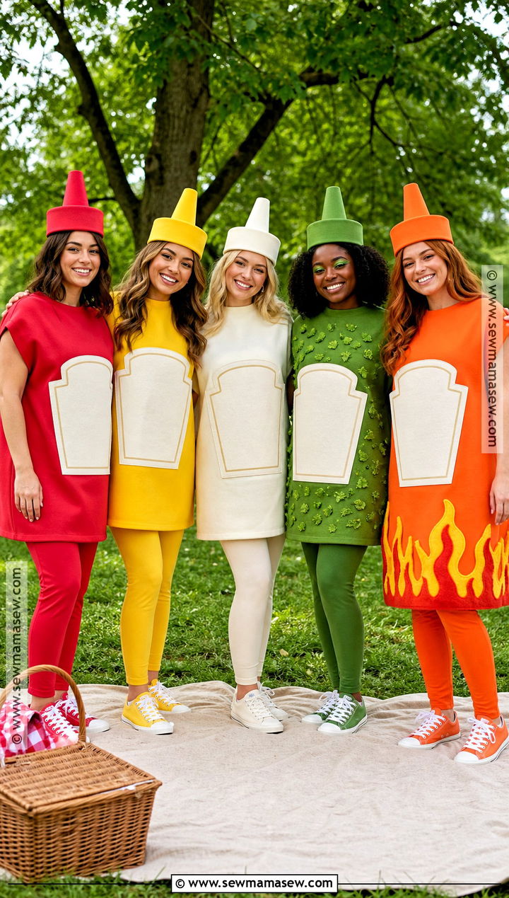 Condiment Bottles Group Costume - 40 5 Person Halloween Costume Ideas