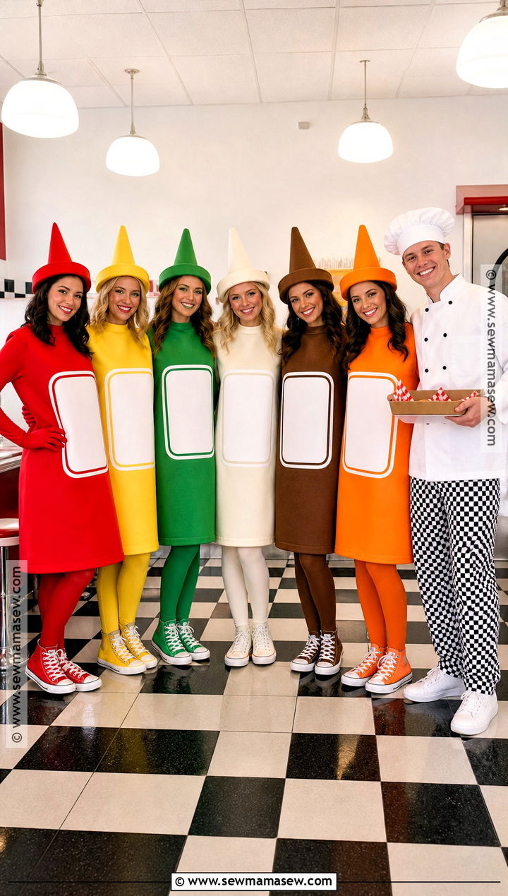 Condiment Bottles Group Costume - 30 Group Dress Up Ideas