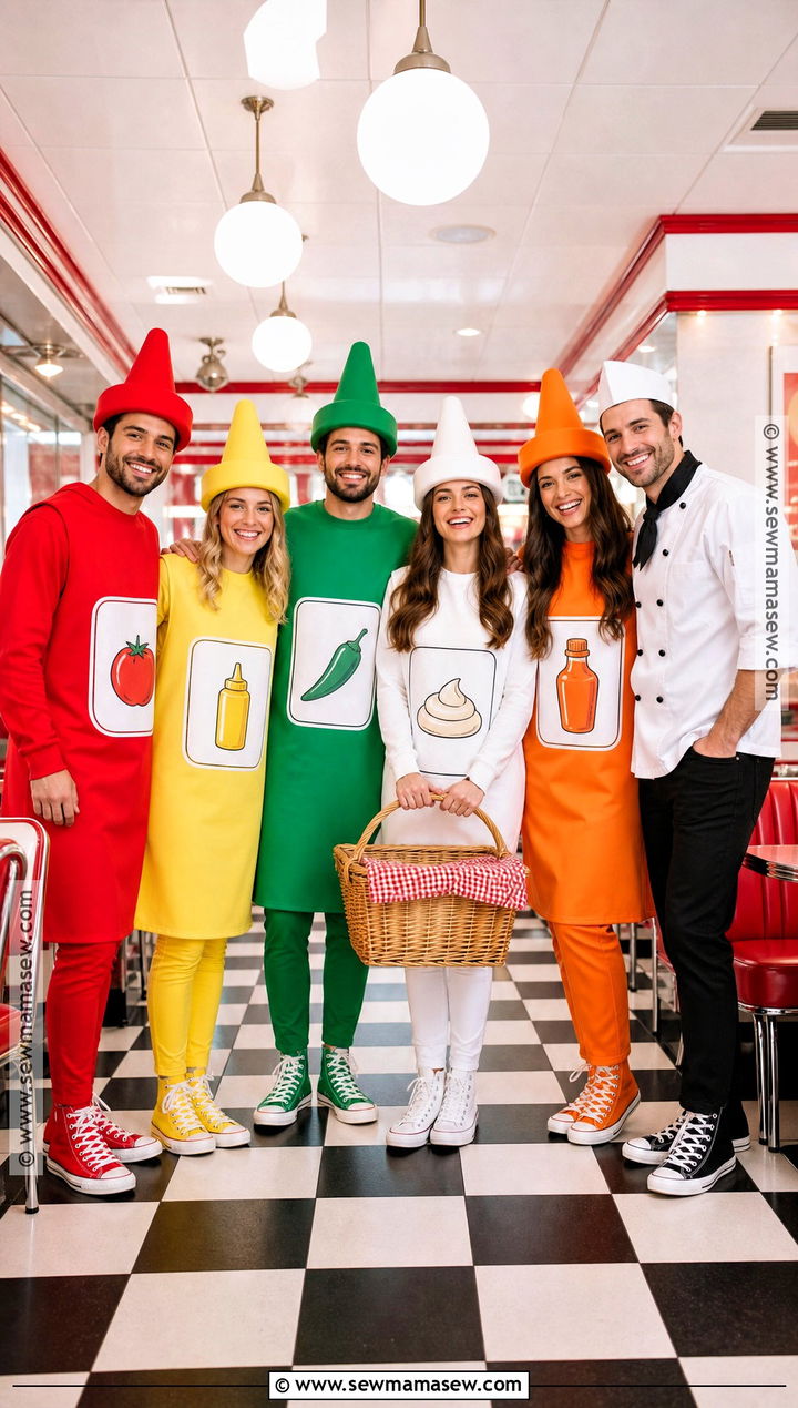 Condiment Crew Group Costume - 30 best group halloween costumes