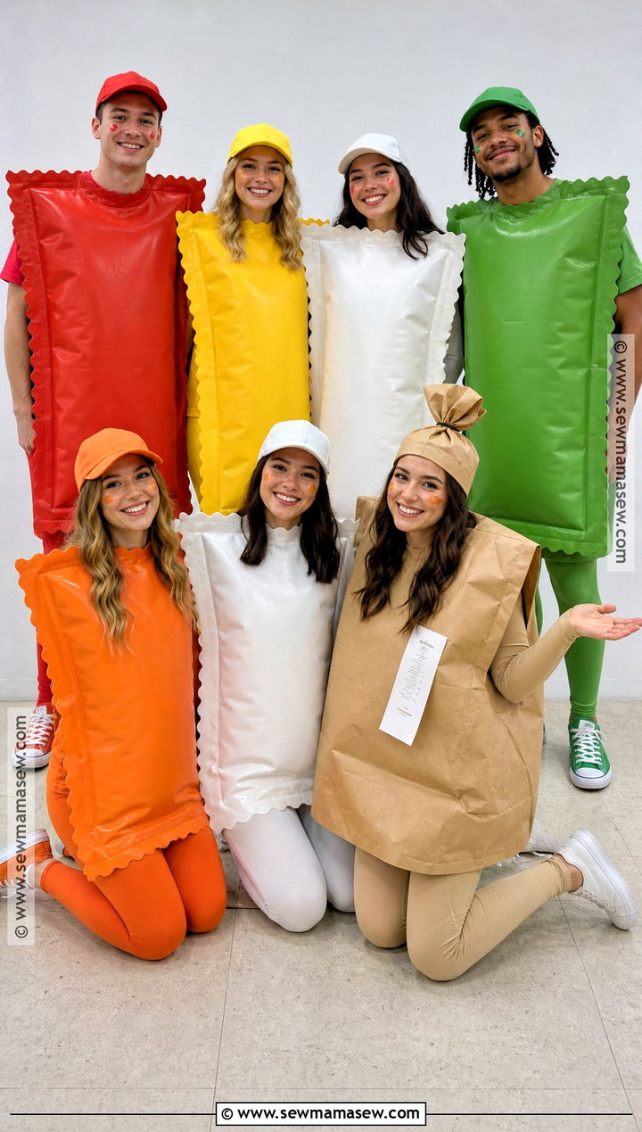 Condiment Packet Group Costume - 35 Funny Group Halloween Costumes