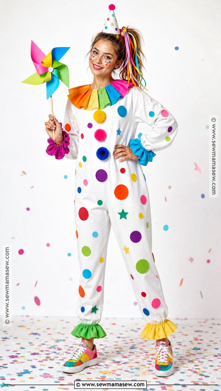 Confetti Party Clown Costume - 30 Cute Clown Costume Ideas for Women