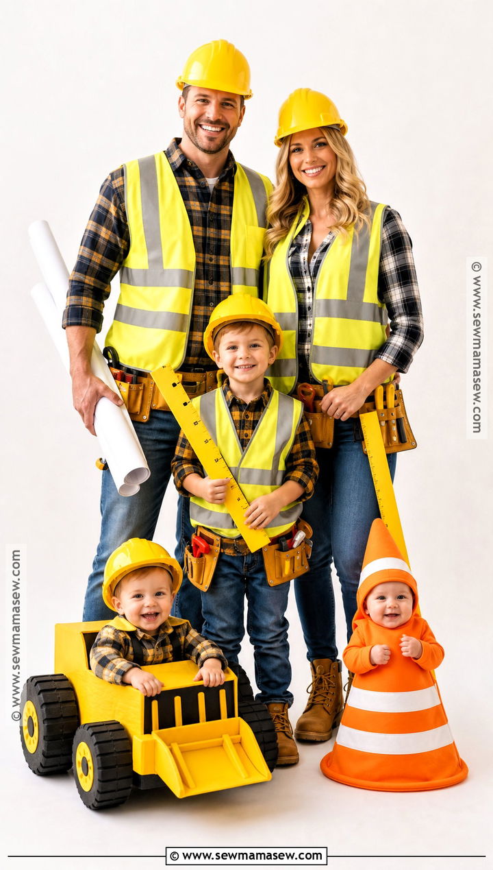 Construction Crew Family Costume - 45 family costumes