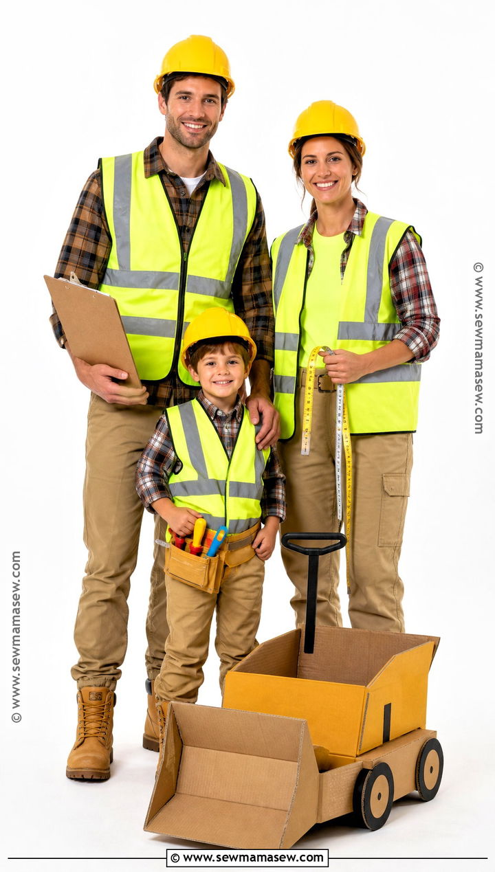 Construction Crew Family Costume - 45 family of 3 halloween costumes