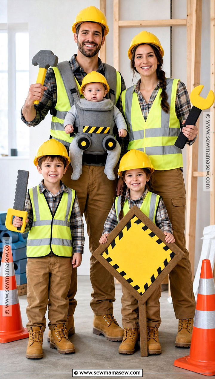 Construction Family And Baby Wrecking Ball Costume - 40 family costumes with for babies
