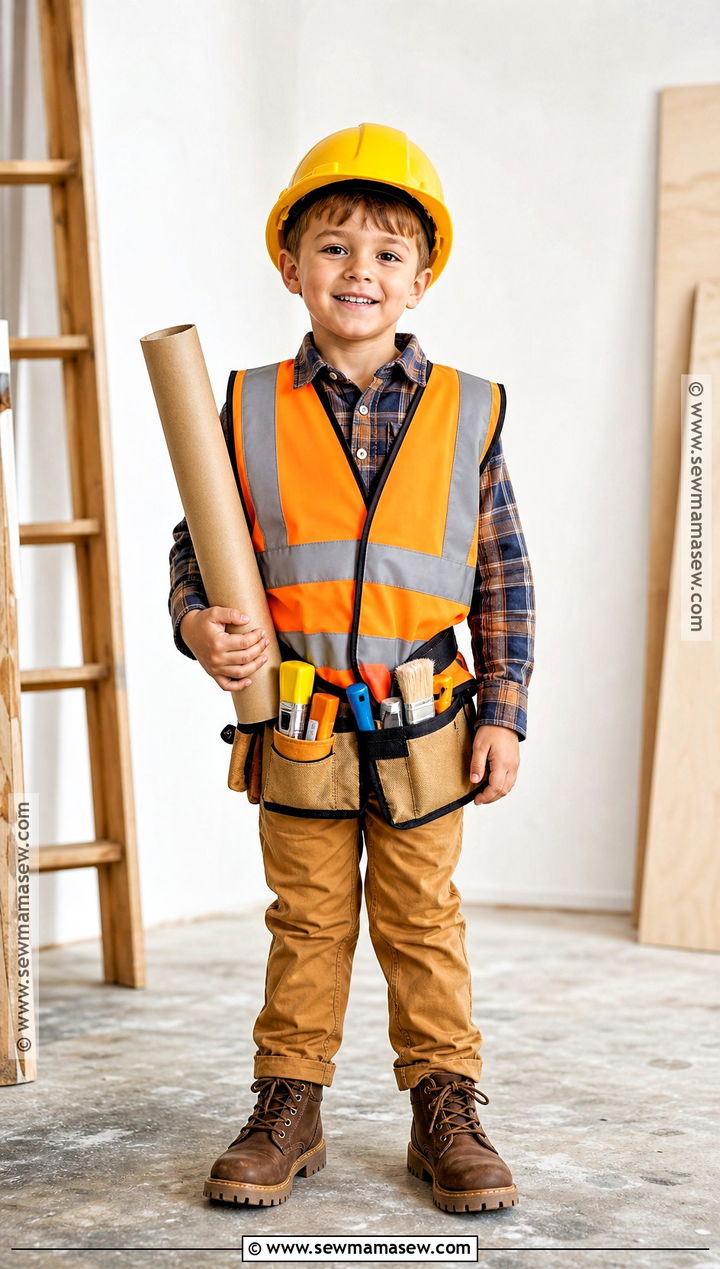 Construction Worker Costume With Safety Vest - 40 boys halloween costumes