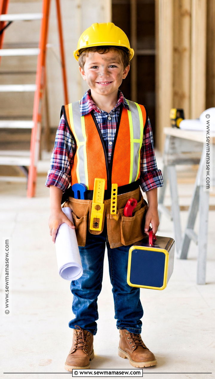 Construction Worker Costume With Tool Belt - 30 kid costume ideas