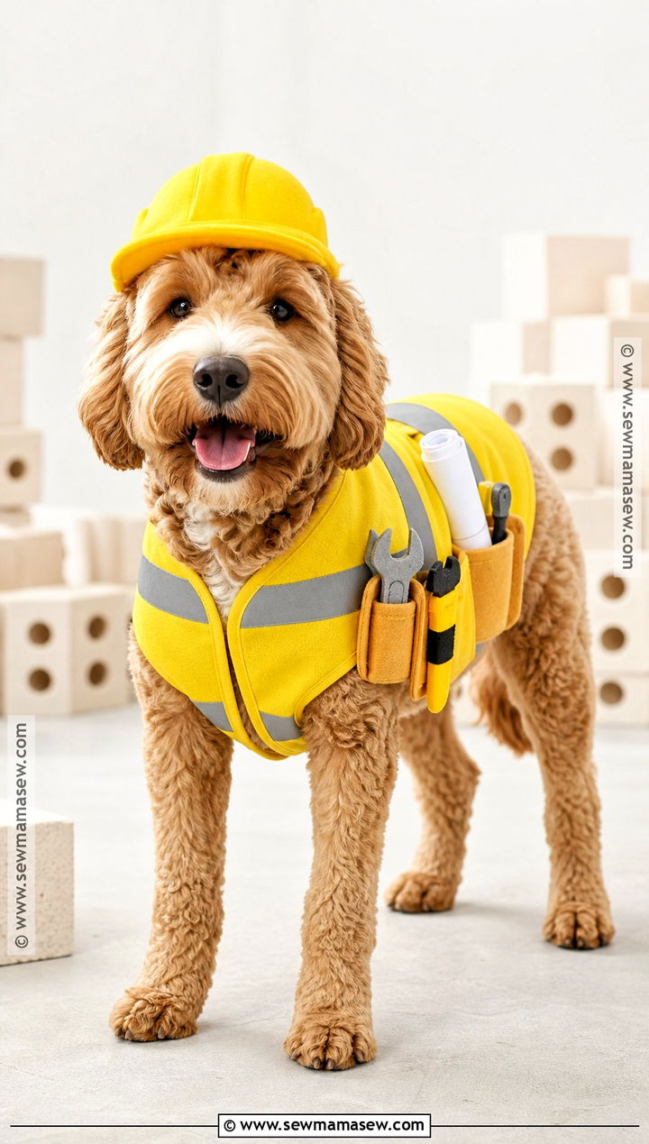 Construction Worker Dog Halloween Costume - 45 dog halloween costumes