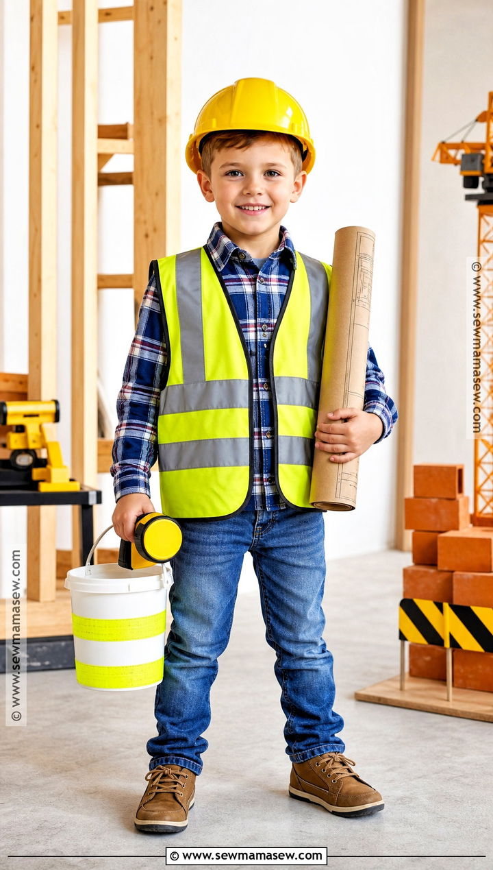 Construction Worker Kids Costume - 35 halloween kids costumes