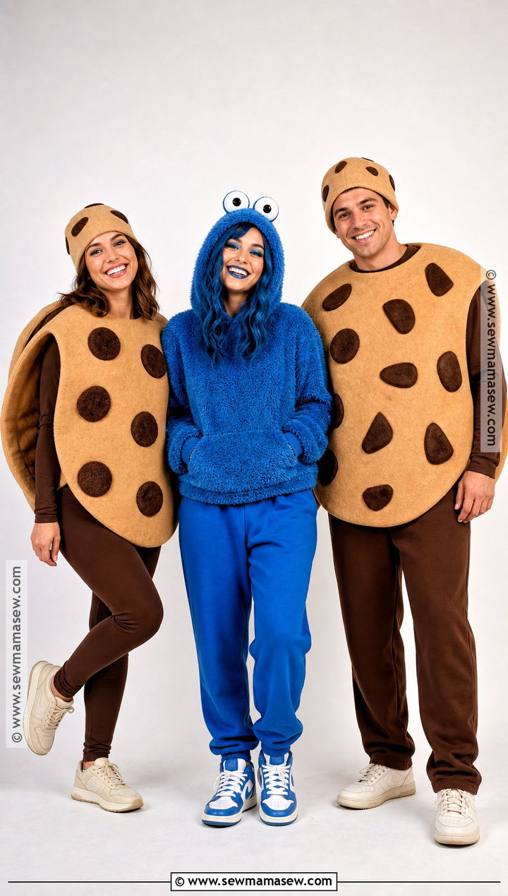 Cookie Monster And Two Cookies Trio Costume - 40 cookie monster costume ideas