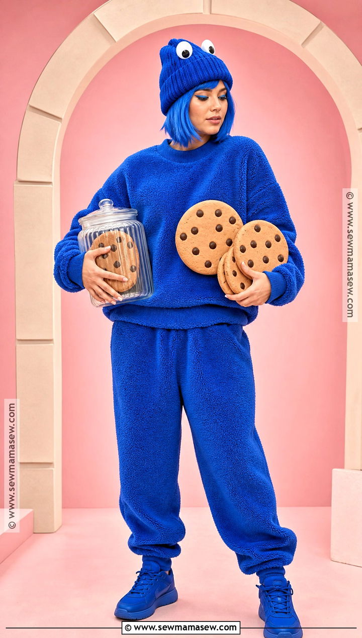 Cookie Monster Costume With Cookie Props - 30 Sesame Street Halloween Costumes