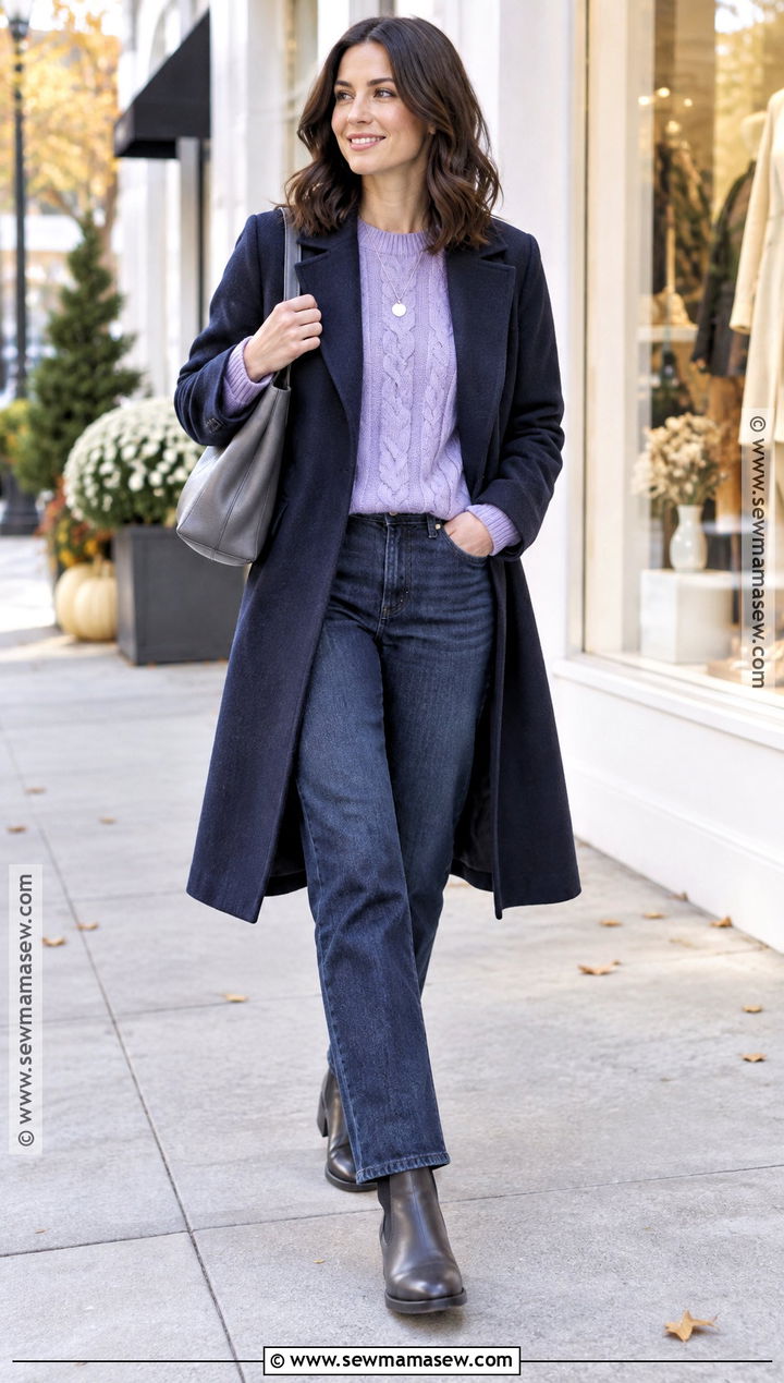 Cool Summer Lavender Sweater Outfit - 20 Cool Summer Color Palette Outfits Capsule Wardrobe Fall