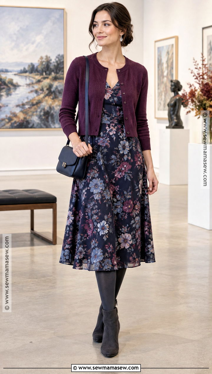 Cool Summer Plum Cardigan Outfit - 20 Cool Summer Color Palette Outfits Capsule Wardrobe Fall